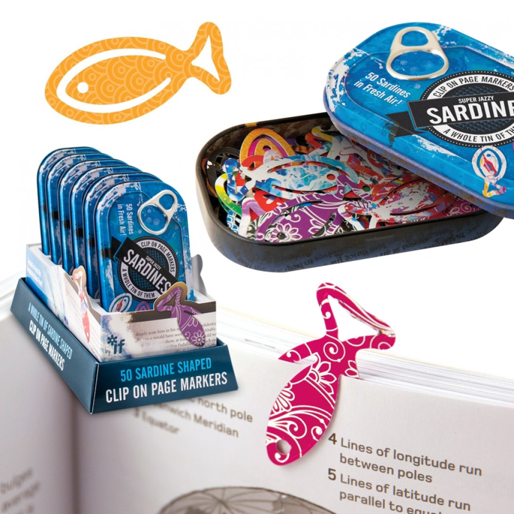 Tin of Sardines | Jazzy Clip-on Page Markers | IF