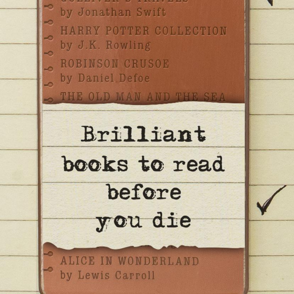 Bucket List Bookmark 50 Best Books List Metal IF