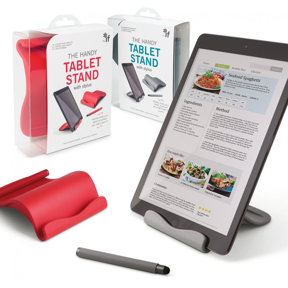 Hands Free Tablet Holder Red,One Size IF The Handy Tablet Stand with Stylus 