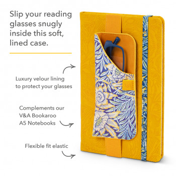 Estuche Para Gafas De Lectura Bookaroo - Morado, Con Elástico Para Sujetar En Libros O Cuadernos, Forro De Velour